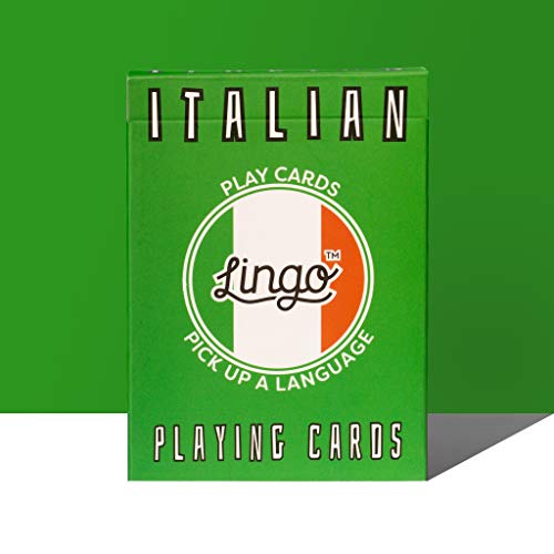 Italian - Lingo Playing Cards | Language Learning Game Set | Fun Visual Flashcard Deck to Increase Vocabulary and Pronunciation Skills - 54 Useful Phrases