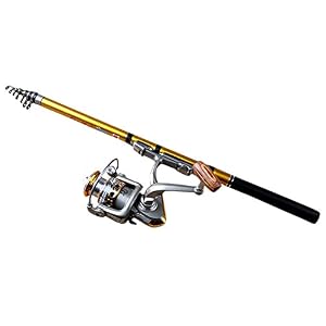 Cutogain – Canne à Pêche En Mer Portable En Fibre De Carbone – Télescopique : 1,8/2.1/2.4/2.7/3.0 M – Moulinet Pêche à La Ligne