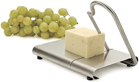 Sleek Stainless Steel Cheese Slicer Cutter Serving Board & 4" Blade Gift