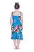 Girl Elastic Ruffle Hawaiian Luau Dress in Turquoise 10
