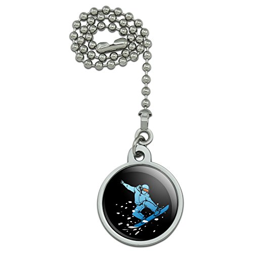 Snowboarder on Black Ceiling Fan and Light Pull Chain