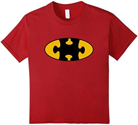 Kids Autism Awareness T-shirt Superhero 10 Cranberry
