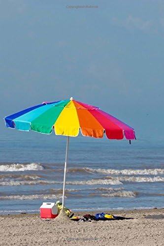 A Day at the Beach: Colorful Beach Umbrella and Cooler for Sun and Fun Journal: 150 Page Lined Notebook/Diary