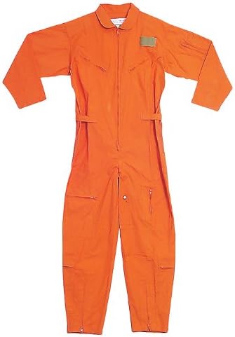 US Air Force Style Military Camouflage Flight Suit Coveralls (Orange, Large)