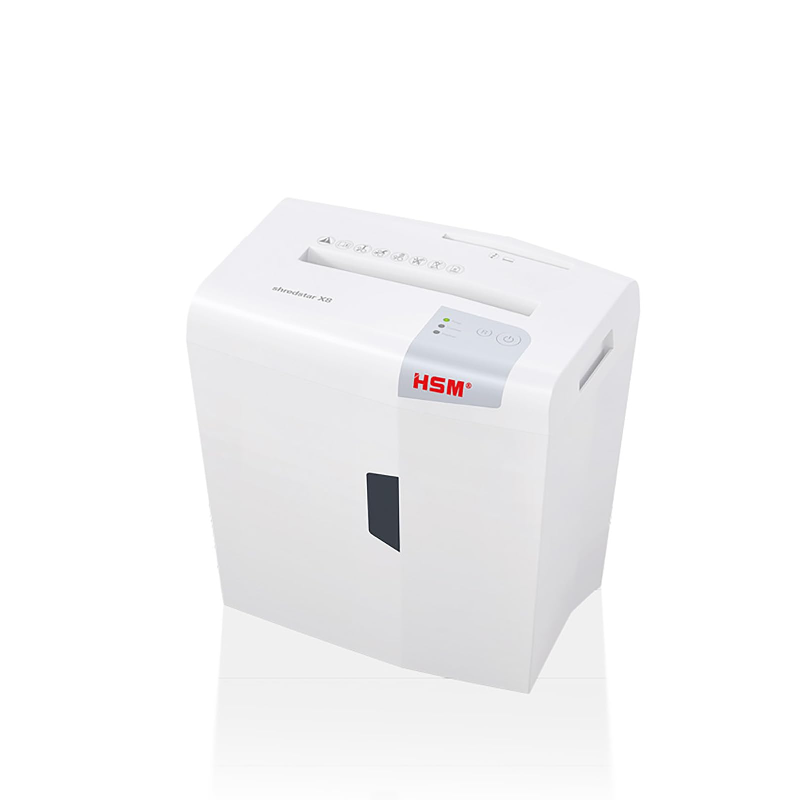 HSM shredstar X8 Paper Shredder Particle-Cut 4.5 x 30 mm Security Level P-4 Quiet Home Office Shredder for Paper, CDs, DVDs, Credit Cards, 18 L Collection Container