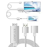 DIWUER Lightning to HDMI Cable Adapter Lightning Digital AV Adapter 1080P HDMI Converter for iPhone iPad Samsung(Silver)