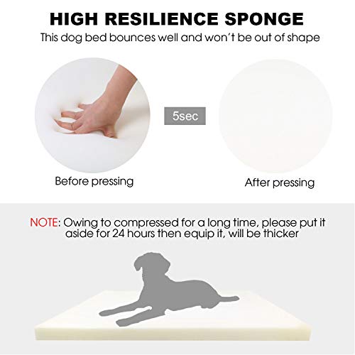 Large Dog Bed Mat Crate Pad Soft Pet Beds with Removable Cover Washable