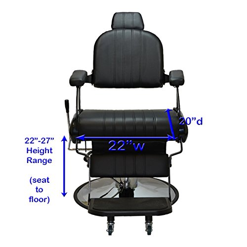 LCL Beauty Extra Large Classic Style Reclining Hydraulic Barber Salon Cutting Chair