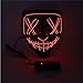 LED Halloween Mask - Halloween Scary Cosplay Light up Mask, EL Wire Mask Glowing mask for Halloween Festival Party (Red)