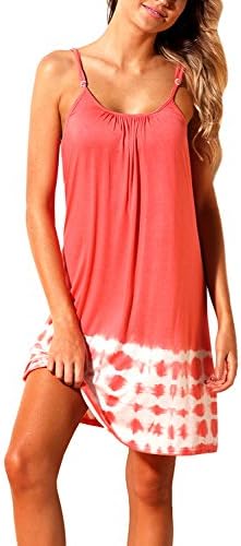 Eytino Women Summer Casual Spaghetti Strap Sundress Sleeveless Beach Dress