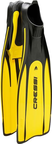 Cressi Pro Star Full Foot Fins - Yellow, Size 43/44