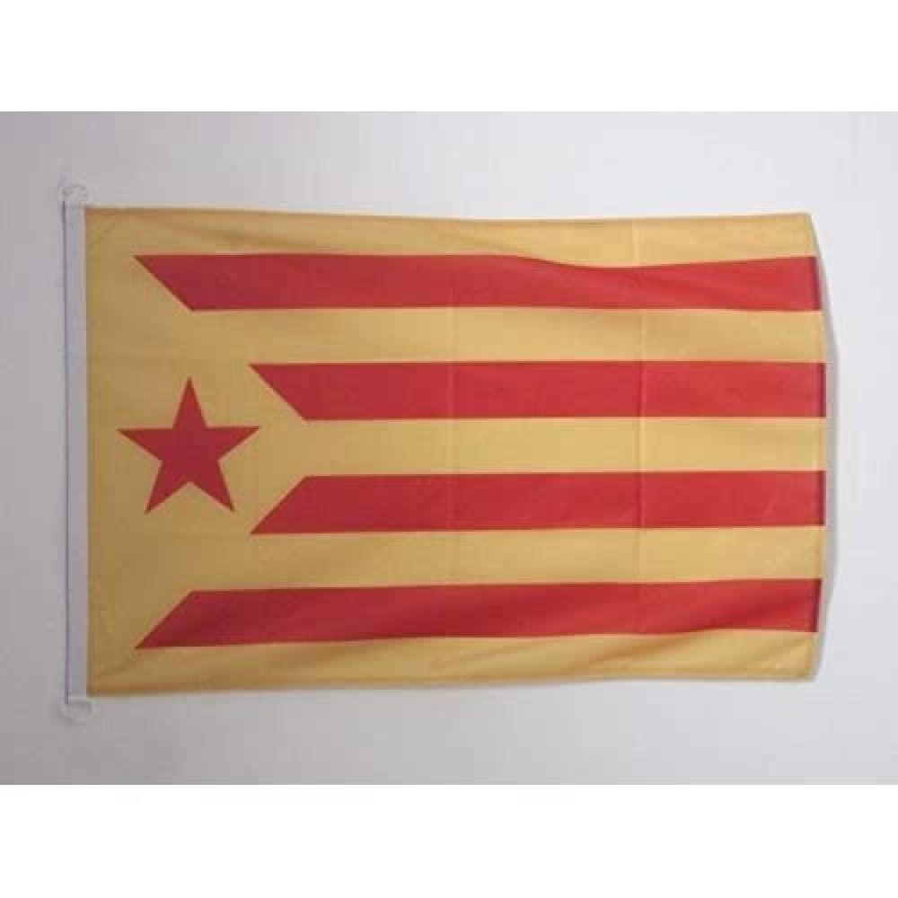 AZ FLAG Catalonia Estelada Vermella Flag 2' x 3' for outdoor - Independentist Catalan Groga flags 90 x 60 cm - Banner 2x3 ft Knitted Polyester with rings
