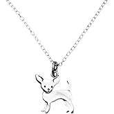 Sterling Silver Chihuahua Charm Necklace – Tiny 13×10mm Dog Pendant on 18″ Chain – Handmade Gift for Dog Moms & Pet Lovers