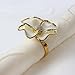 YCT White Flowers Napkin Rings for Wedding, Party, Holiday, Dinner Decor.A Set of 6. (White+Gold)