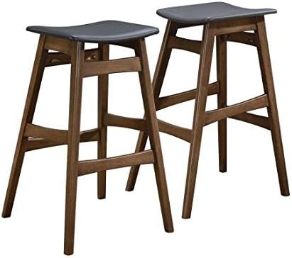 30"H Mid-Century Modern Angled Bar Stool (Set of 2)