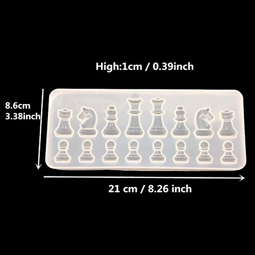 International Chess Shape Clay Mold, Epoxy Resin, Pendant Silicone Mold with Jewelry Molds,Earring Necklace Making and DIY Craft Making,Fondant Candy Mold - Thumbnail 2