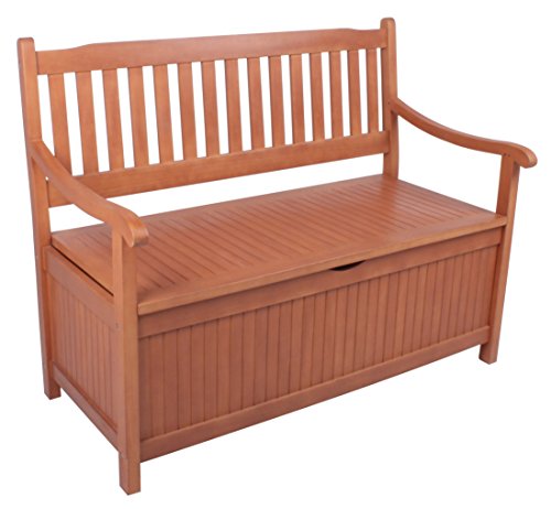 Truhenbank HOUSTON Holz Gartenbank mit Staufach 2-Sitzer Bank Sitzbank Gartenmöbel