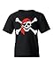 shop4ever Pirate Skull & Crossbones Youth's T-Shirt Pirate Flag Child Kids Tee Shirts Youth Large Black 11224