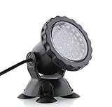 Deckey Waterproof 36 LED Submersible Spotlight Landscape Lamp for Aquarium Fish Tank, Garden Fountain, Pond Pool (Blue)