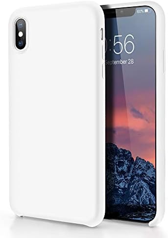 Segoi iPhone Xs Max Case, Liquid Silicone Gel Rubber Shockproof Case Soft Microfiber Cloth Lining Cushion Compatible with iPhone XsMax 2018 - White