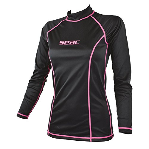 SEAC T-Sun Long Lady Rash Guard for Snorkeling and Swimming Anti UV Black