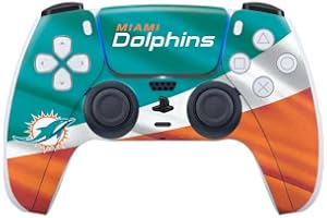 Skinit Decal Gaming Skin Compatible with PS5 Controller - Officially Licensed NFL Miami Dolphins Design