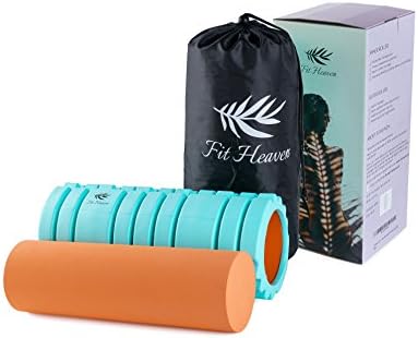 Fit Heaven 2-in-1 Foam Roller w/Textured Grid for Sciatica, Physical Therapy, Trigger Point, Deep Tissue Massage, Myofascial Release. Instantly Flush Out Cellulite &amp; Sculpt Your Body Sexy (Blue)