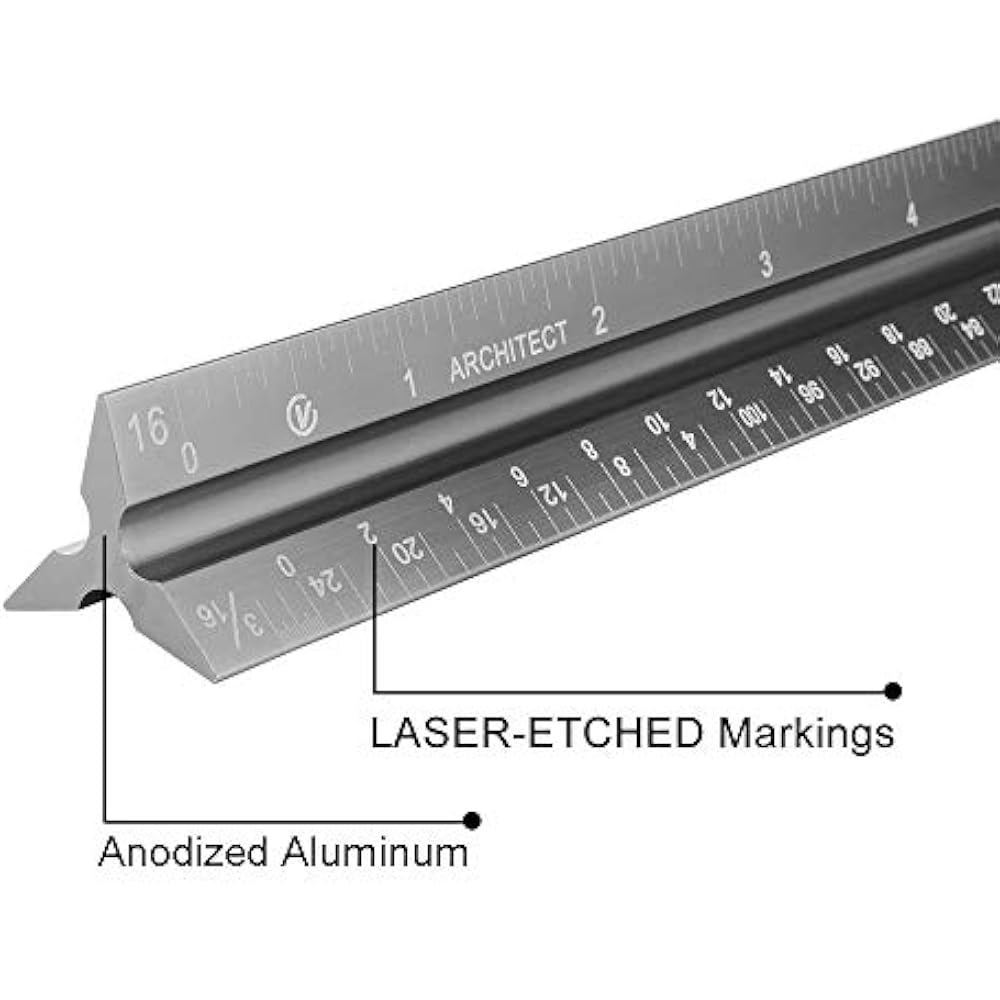aluminum architectural scale ruler12 3 sided architect ruler for