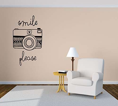 Amazon.com: Wall Sticker Smile Please Photo Camera Quote