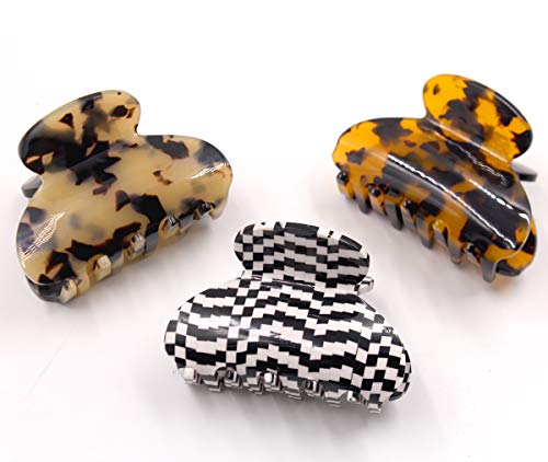 Handmade Celluloid Acetate French Design Barrettes Acrylic Tortoise Shell Claws Hair Claw Luxury Fashion Accessories Hair Clips for Women Styling Accessories;3 Colors