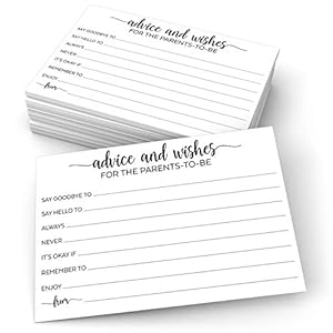321Done Advice and Wishes Cards for The Parents-to-Be (50 Cards) White 4×6 Baby Advice Cards for New Parents, Fun Baby…