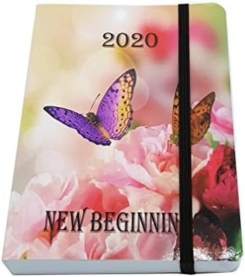 2020 Diary A6 Day a Page Full Page Sat/Sun Gloss Cover Pocket Planner Journal (Carnations)