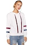 ROMWE Women's Casual Striped Drop Shoulder Long Sleeve Pullovers Hooded Sweatshirt