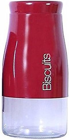Sabichi Bright Red Biscuit jar Pasta Jar, Salt Pepper Tea Coffee Sugar Canisters (Biscuit)