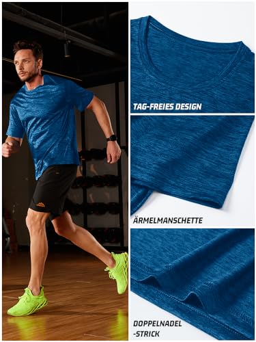 KEFITEVD Sports Shirt Short Sleeve Men's Functional Shirt Summer T-Shirt Men Breathable Running Shirt Lightweight Hiking Shirt