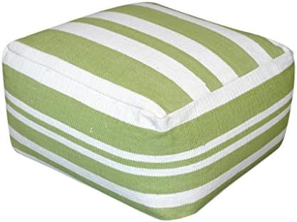 Rugs2Clear Hand Made Without Filler Green Cotton Mason Pouf (22"x22"x14"), 1 Piece (Express shipping)