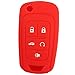 A Pair(1 Red and 1 Black) New Silicone Cover Holder Key Jacket for Chevrolet Camaro Cruze Volt Equinox Spark Malibu Sonic Flip Remote Key Case Shell 5 BTN