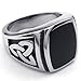 KONOV Mens Stainless Steel Ring, Celtic Knot Signet, Black, Size 14