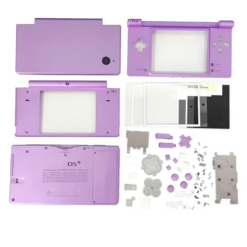 Hzxkqmil Replacement Full Housing Shell Cover Case Kit with Buttons Screen Lens Accessories for Nintendo DSi NDSi Game Console (Purple)