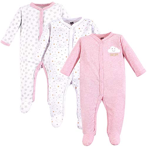 Hudson Baby Unisex Baby Sleep and Play, Pink Clouds, 3-6 Months (6M)