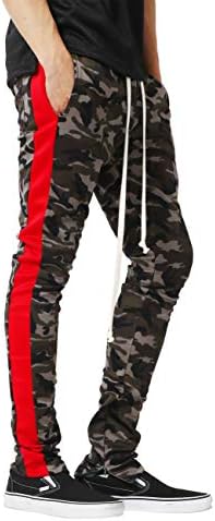 camo pants with red stripe