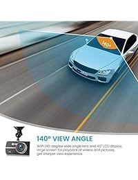 Dash Cam, EIVOTOR 1080P HD Cámaras de panel de doble canal Delanteras y traseras, Reproductor de video con pantalla IPS de 4.0 '', Sensor G incorporado, Detección de movimiento, Grabador de bucles? ¿Versión actualizada 2019?