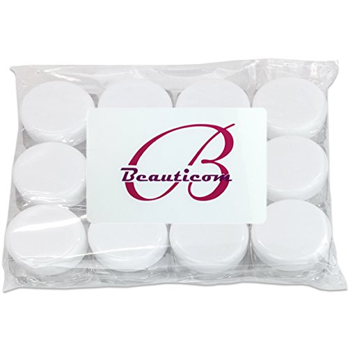 (144 Pieces) Beauticom 5G/5ML High Quality Clear Square Jars with White Lids for Beads, Gems, Glitter, Charms, Small Arts and Crafts Items - BPA Free