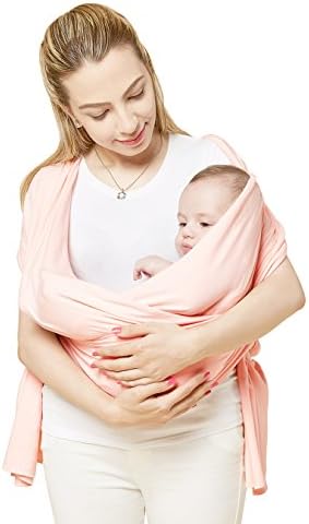 Bahokids Baby Ring Sling Baby Wrap Carrier for dor Infants and Newborns, Adjustable Sling Breastfeeding Privacy (Pink)