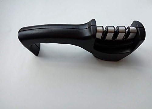 Knife Sharpener Professional 3 Stage Sharpening System Both Steel &amp; Ceramic Knives in All Sizes,black