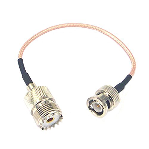 UHF SO239 Female to BNC Male Coax RF UHF VHF Radio Coaxial Antenna Cable Mobile to Base Antenna Cord 5.9 inch