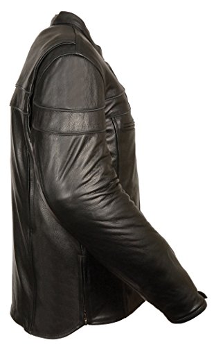 Milwaukee Men's Premium Leather Vented Scooter Jacket (Black, Medium)