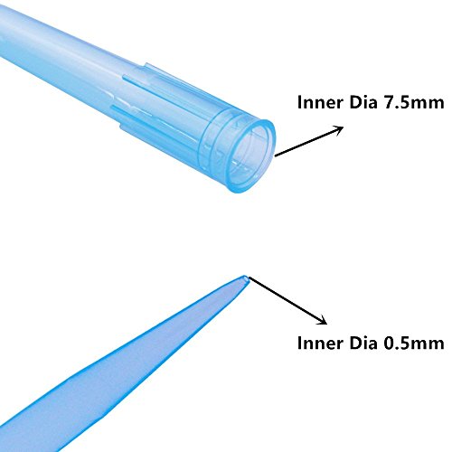 Eowpower 500 Pcs Clear Blue 1000UL 1ml Laboratory Lab Plastic Liquid Pipette Pipettor Tips
