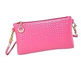 Doinshop Crocodile Messenger Bags Crossbody Clutch Women Shoulder Handbag (pink)