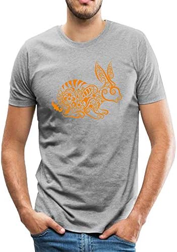 Men's Cotton Hoodie Rabbit Doodle Pattern Casual Hooded Sweatshirt